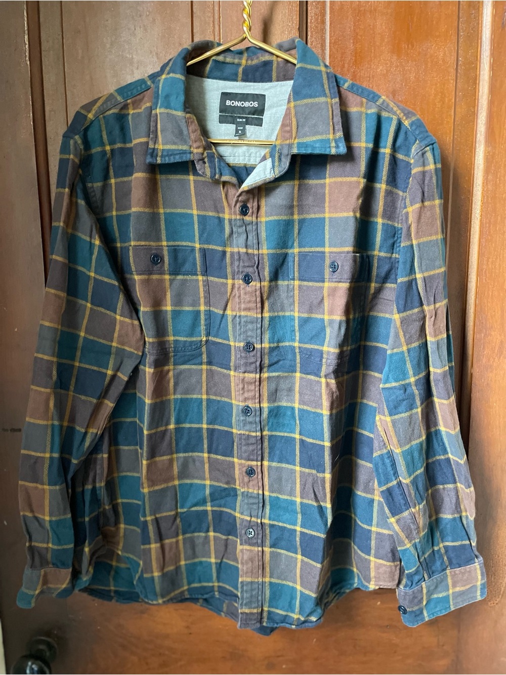 Bonobos men's extra large long sleeve plaid button down shirt
